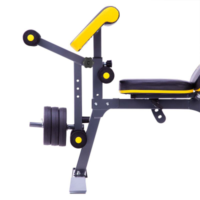 Stol ushtrimesh HMS LS3061 Premium, 4‑në‑1, i rregullueshëm, i zi