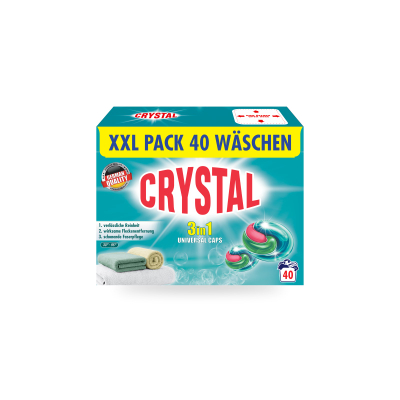 Detergjent kapsula për rroba Crystal, 40 larje