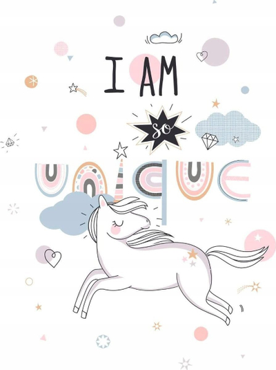 Set shtrati për kalamoj Atmosphera Unicorn, pambuk 100%, 140x200cm, shumëngjyrësh