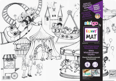 Fletë ngjyrosëse FunnyMat Amusement Park, e ripërdorshme, 48 x 33.5 cm, shumëngjyrëshe