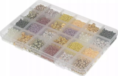 Set rruaza për bizhuteri Mega Creative, Crystal Tec 0.7mm, kuti plastike, shumëngjyrëshe