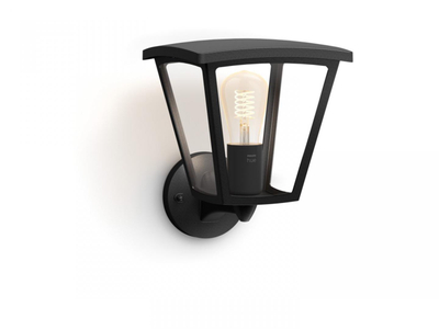 Llambë murale për jashtë Philips Hue Inara, LED, dritë e ngrohtë, e zezë