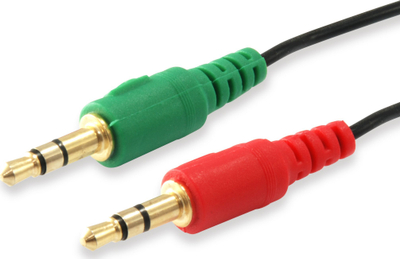 Kabllo audio ndarëse Equip Y, 3.5mm, 1x femër në 2x mashkull, e zezë