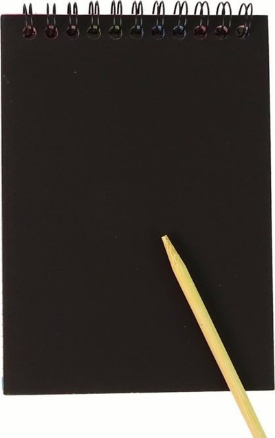 Fletore scratch Leantoys, 10 x 14 cm, faqe të zeza, blu