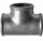 Lidhës tee prej gize të galvanizuar, 3/4" x 1/2", gri metalike