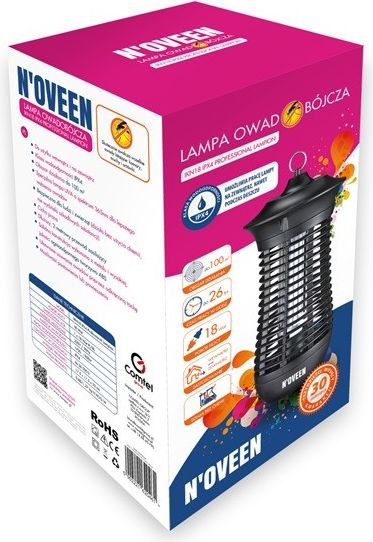 Лампа против инсекти Noveen IKN18, IPX4, црна