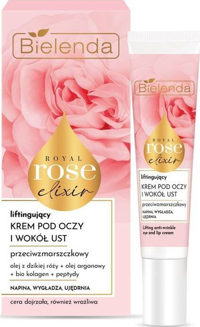 Krem kundër rrudhave Bielenda Royal Rose Elixir, për sy dhe buzë, 15 ml