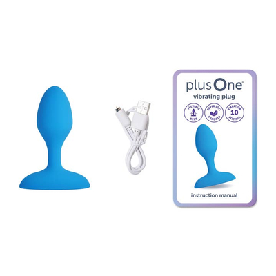 Lodër anale plusOne Vibrating Plug, 10 modalitete vibrimi, silikon, blu