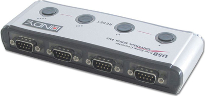 Përshtatës USB Lindy,RS-232 x4