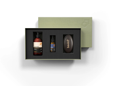 Set për kujdes të mjekrrës Beviro Honkatonk Vanilla, shampo 250 ml + vaj 30 ml + brushë