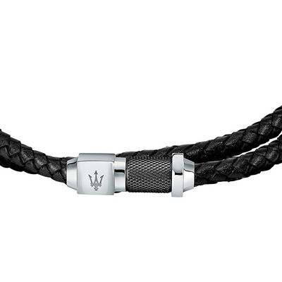 Byzylyk për meshkuj Maserati JM223AVE18, 22 cm, i zi/argjendtë