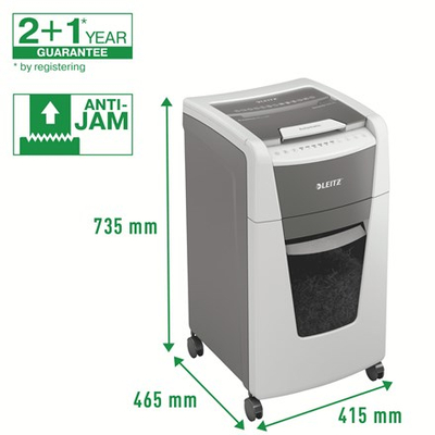 Grirës dokumentesh Leitz IQ Office 300 P4, automatik 300 fletë, kosh 60L, gri