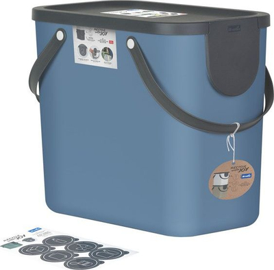 Кош за отпадоци Rotho Albula Recycling, 25L, систем за разделување, сина