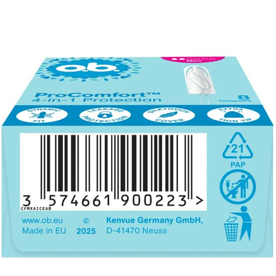 Tamponë higjienikë o.b. ProComfort Mini, 8 copë, pa aplikator