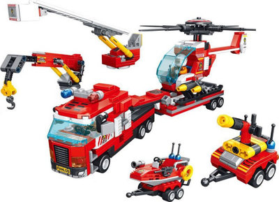 Set blloqesh Panlos Fire Brigade Helicopter, 646 copa, për kalamaj mbi 6 vjeç, e kuqe