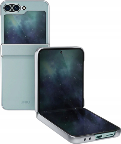 Mbrojtëse telefoni Uniq Ora për Samsung Galaxy Z Flip6, lëkurë ekologjike, ngjyra mythical mint