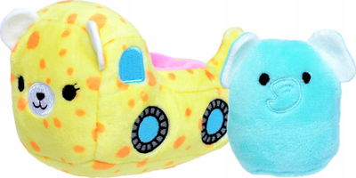 Lodër pelush Squishville Squishmallows Diego Elefant me kamion, mini 5cm, shumë i butë, shumëngjyrësh