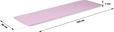 Tapet fitnesi Neo-Sport Training Mat NS-922, 183x60x1 cm, rozë