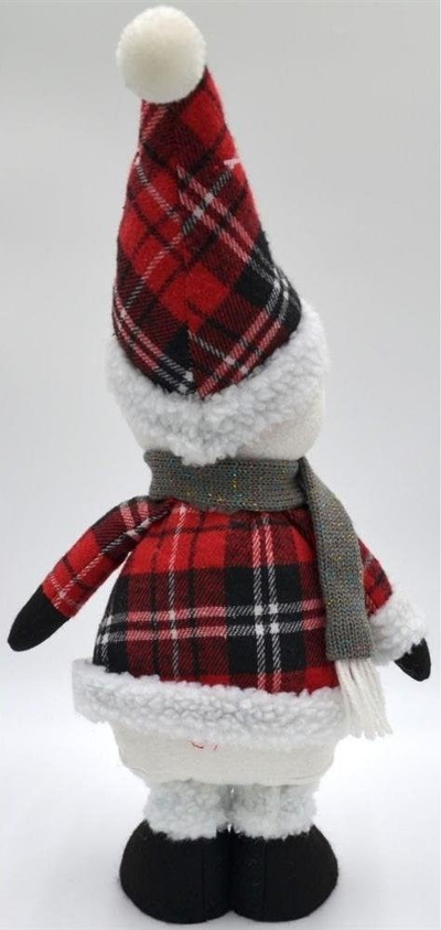 Figurinë dekorative Saska Christmas Snowman, 50cm, e bardhë kuqe zi