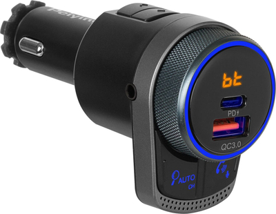 FM предавател за автомобил Peiying URZ0486, Bluetooth 5.1, PD QC3.0, црн