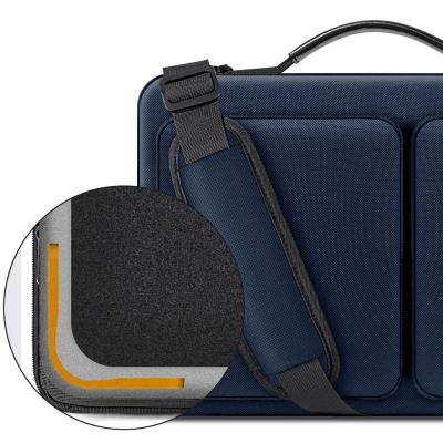 Çantë laptopi Tech-Protect Defender, 13-14", me brez shpatulle, blu navy