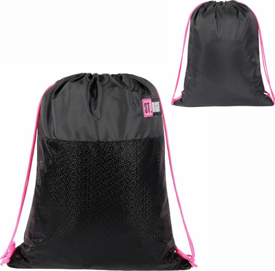 Çantë për atlete St.Right Black Glitter, me lidhëse, 34x43 cm, e zezë me shkëlqim