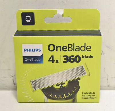 Tehe zëvendsuese Philips OneBlade 360, set me 4 copa, lime green charcoal grey
