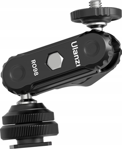 Mbajtëse Ulanzi R098 Double Ball Head, kokë e dyfishtë 360°, cold shoe, e zezë