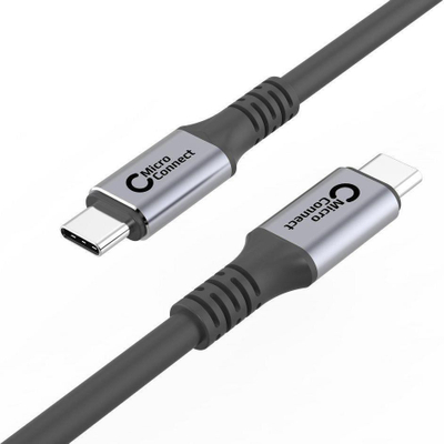 Kabllo USB MicroConnect USB C në USB C USB3.2 Gen 2, 2 m, e zezë me argjendtë