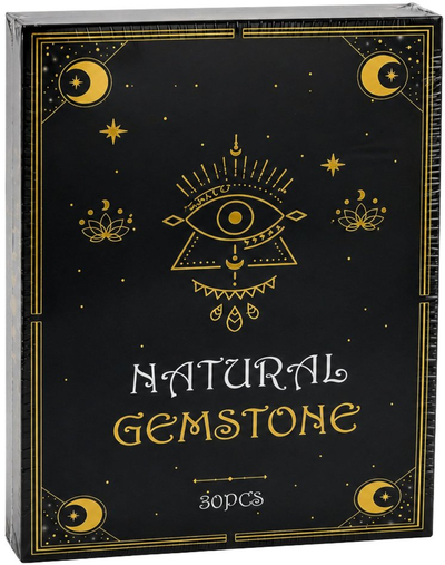 Set kristalesh LeanToys Natural Gemstone, 30 copë, në shishe qelqi, shumëngjyrësh