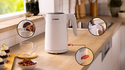 Çajnik elektrik Bosch MyMoment TWK2M161, 1.7L, 2400W, i bardhë