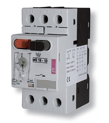 Çelës mbrojtës motorik Eti-Polam MS18-0.63-1.0A, 3P, 0.63-1A, gri