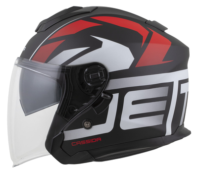 Helmetë moto Cassida Jet Tech 2.0 RoTo, urbane, black matt red white