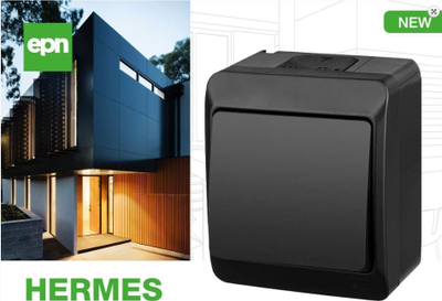 Çelës dritash Elektro-Plast HERMES 0331-09, 1-polësh, IP44, i zi