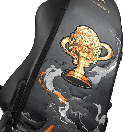 Karrige gaming noblechairs HERO Dignitas Edition, lëkurë sintetike, mbajtëse mesi, e zezë me ari