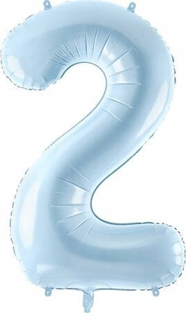 Balon helium Partydeco numri 2, 72cm, blu e çelët