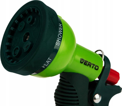 Pistole ujitëse VERTO 15G714, 6 funksione, dorezë gome, jeshile
