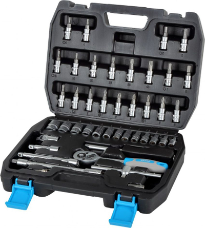 Set çelësash Mega 58046, 46 copë, çelik CRV, kuti plastike