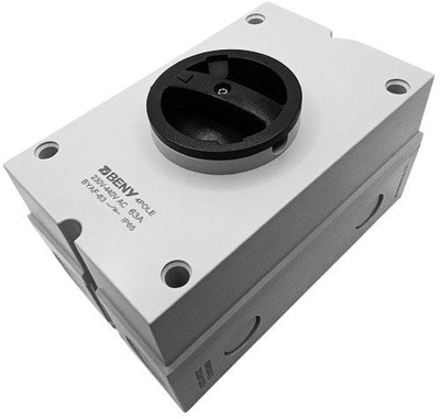 Изолационен AC прекинувач 4P, 63A, 230V, IP65, сив