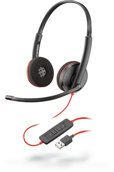 Kufje Plantronics Poly Blackwire C3220, USB, të zeza