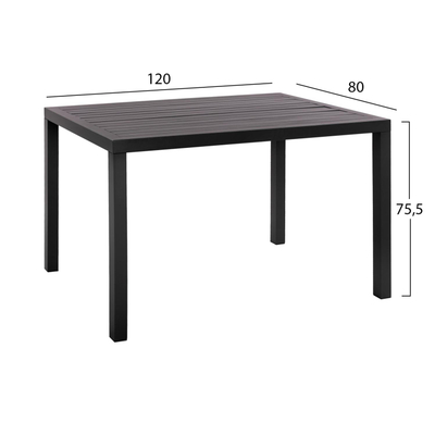 Tavolinë alumini 120×80 cm (HM5570.02), gri