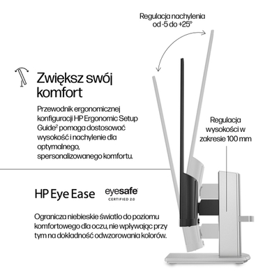Monitor HP 23.8-inch Series, 23.8", 1920 x 1080, 100 Hz, i argjendtë