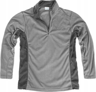 Bluzë fleece Columbia Klamath Range Half Zip, me jakë të ngritur, zinxhir gjysmë, gri