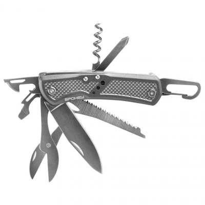 Thikë xhepi multifunksionale Spokey Sting 929230, çelik inox, dorezë ergonomike, argjendi