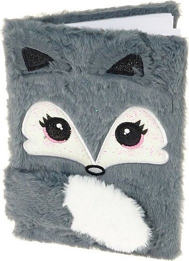 Ditar plush Notes Fox Diary A5, me vija katrore, shumëngjyrësh