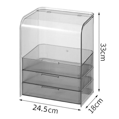Raft Kozmetike transparent 33x24.5x18cm, UNIMIKS