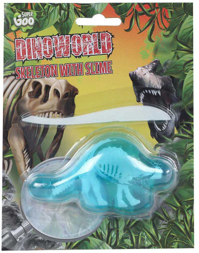 Set lodrash DinoWorld Skeleton, dinosaur për t’u montu, slime, me ngjyra
