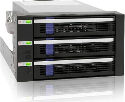 Кутија држач Icy Dock MB153SP-B, 3 дискови 3.5" SATA, 2 места 5.25", црна