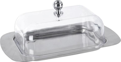 Enë gjalpi Orion, çelik inox, 18.5 x 12 x 8 cm, argjendtë