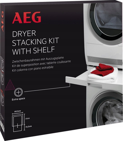 Komplet shtresues AEG Electrolux Zanussi OEM Stacking Kit, për lavatriçe dhe tharëse 52cm deri 67cm, i bardhë